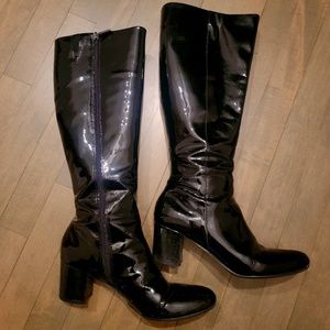 KARL LAGERFELD knee-high patent leather boots